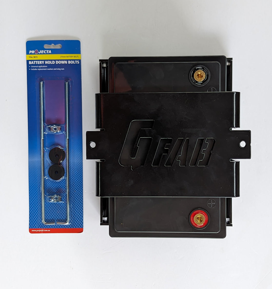 GFAB  Battery Tray small  + Hooks (suits 12v 110ah and smaller)